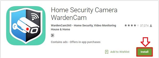 install home security camera wardencam app